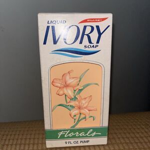 Vintage 1989  IVORY Liquid Hand Soap 9 fl oz each Florals New In Box